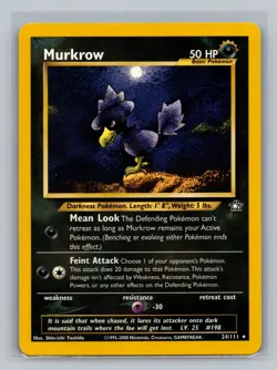 Pokemon TCG #024/111 Murkrow Neo Genesis Normal Near Mint - Image 1