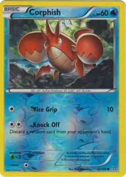 Pokemon - Corphish - 42/160 - Common - Reverse Holo - XY - Primal Clash - NM - Image 1
