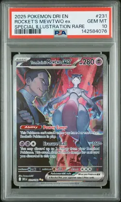 Pokemon Destined Rivals Mewtwo EX Special Illustration Rare 231 PSA Gem Mint 10 - Image 1