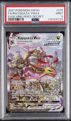 2021 POKEMON SWORD & SHIELD EVOLVING SKIES SECRET FULL ART/RAYQUAZA VMAX PSA 9 - Image 1