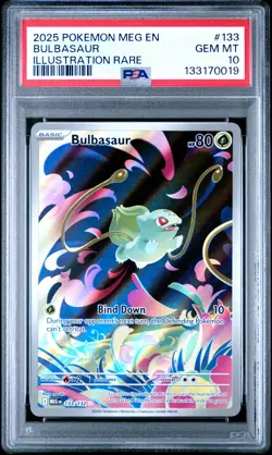 2025 POKEMON MEG EN-MEGA EVOLUTION ILLUSTRATION RARE #133 BULBASAUR PSA 10 - Image 1