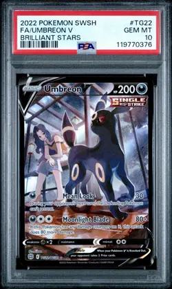 Pokemon TCG Umbreon V Full Art Brilliant Stars TG22/TG30 PSA 10 - Image 1