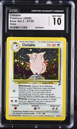 Pokemon CGC 10 Clefable Base Set 2 Pop 38 - Image 1