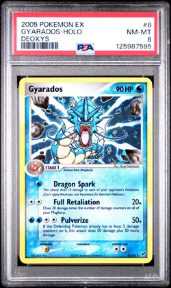 2005 POKEMON EX DEOXYS #8 GYARADOS-HOLO PSA 8 - Image 1