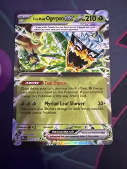 Pokemon Prismatic Evolutions Teal Mask Ogerpon ex 012/131 Double Rare Holo - Image 3
