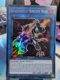 YuGiOh! Salamangreat Sunlight Wolf BLAR-EN089 Ultra Rare 1st Ed - Image 1