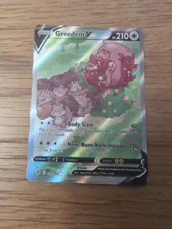 Pokemon TCG Greedent v Fusion Strike Holo Card 257/264 - Image 1