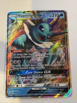 Vaporeon GX - SM172 - SM Black Star Promo Pokemon Card - NM - Image 1