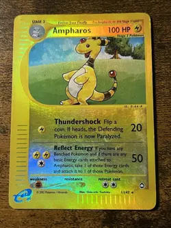 Ampharos 1/147 Pokemon Aquapolis Reverse Holo Rare Card - Image 1