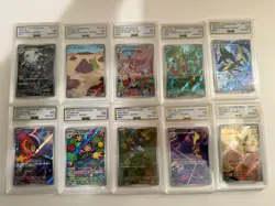10 x Pokemon Cards Graded by AGS Grade 10 Gem Mint Bundle Lot - Image 2