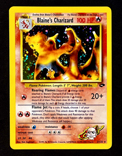 2000 Pokemon BLAINE'S CHARIZARD Gym Challenge HOLO Unlimited Edition Card 2/132 - Image 2
