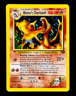 2000 Pokemon BLAINE'S CHARIZARD Gym Challenge HOLO Unlimited Edition Card 2/132 - Image 3