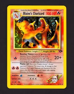 2000 Pokemon BLAINE'S CHARIZARD Gym Challenge HOLO Unlimited Edition Card 2/132 - Image 4