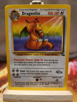 Dragonite Fossil Non-Holo Card 19/62 Jungle Set WOTC Vintage Pokemon TCG - Image 1