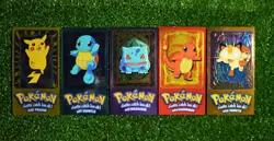 Pokemon TOPPS Series 1 Complete Jumbo Oversized Tin Box Topper Set 5/5 Cards - Image 1