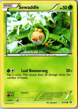 Sewaddle (9) 9/113 Common Legendary Treasures LP Pokemon Card - Image 1