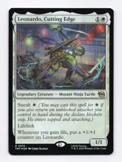 Leonardo, Cutting Edge (Foil) 0015 (R) MTG Teenage Mutant Ninja Turtles (TMT) - Image 1