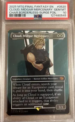 PSA 10 Magic the Gathering Cloud, Midgar Mercenary Surge Foil 520 Final Fantasy - Image 1