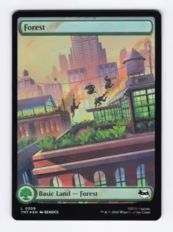 Forest (Surge Foil) 0309 (L) MTG Teenage Mutant Ninja Turtles (TMT) - Image 1