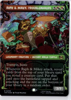 Raph & Mikey, Troublemakers (Showcase) TMNT Foil NM R 0250 - Image 1