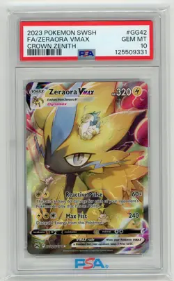 Pokemon TCG - Zeraora VMAX GG42/GG70 - Crown Zenith: Galarian Gallery - PSA 10 - Image 1