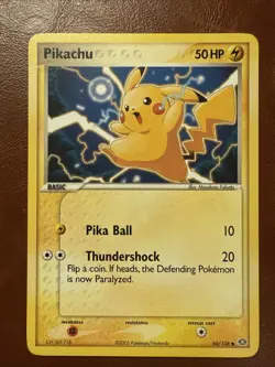 Pikachu Pokemon Trading Card Game card from the Emerald set, card number 60/106 - Image 1