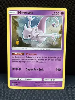 Mewtwo SM77 Holo Black Star Promo COSMOS SWIRL 🌀 - Sun and Moon Pokemon TCG - Image 1
