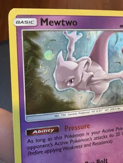 Mewtwo SM77 Holo Black Star Promo COSMOS SWIRL 🌀 - Sun and Moon Pokemon TCG - Image 2
