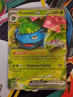 Pokemon TCG Stellar Crown Venusaur ex #001/142 Stamped Promo NM - Image 1