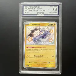 POKEMON 2024 Paldean Fates THUNDURUS Shiny Rare #139 AGS 8.5 - Image 1