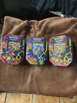 Pokemon TCG - Mega Charizard EX Tin - SET OF 3 - Brand New Sealed!!! - Image 1