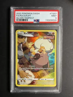 Rockruff TG07 PSA 9 2022 Pokemon SWSH Silver Tempest - Image 1