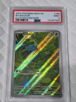 2023 Pokemon MEW EN Bulbasaur Illustration Rare #166 PSA Mint 9 🔥 - Image 1