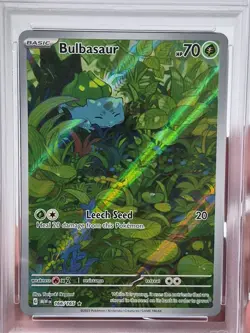 2023 Pokemon MEW EN Bulbasaur Illustration Rare #166 PSA Mint 9 🔥 - Image 3
