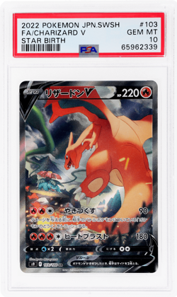2022 Pokemon Sword and Shield Star Birth Japanese Charizard V #103 PSA 10 - Image 1
