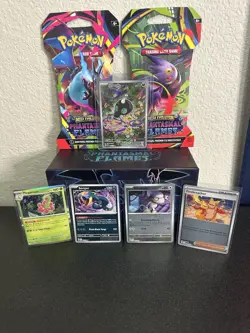 Pokemon TCG Phantasmal Flames Mega Evolution Shroodle Lot 2 Booster Packs - Image 1