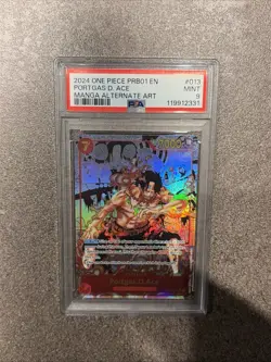 One Piece TCG OP02-013 SR Portgas D. Ace Manga Art PRB01 ENG PSA 9 - Image 1
