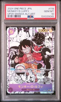 2024 MANGA MONKEY D. LUFFY One Piece OP09 Emperors/New World Japanese 119 PSA 10 - Image 1