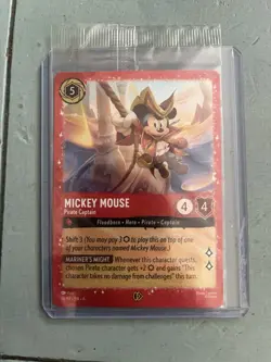 Mickey Mouse Pirate Captain 18/P2 Lorcana Promo Foil Card Holo Sealed NEW SSP - Image 1