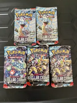 Pokemon TCG Stellar Crown Boost Packs X5 - Brand New sealed Bundle - Image 1