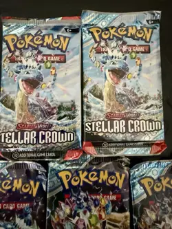 Pokemon TCG Stellar Crown Boost Packs X5 - Brand New sealed Bundle - Image 3