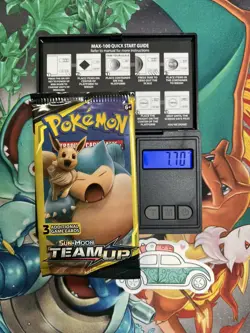 Pokemon TCG Sun & Moon Team Up Mini Booster Pack Snorlax & Eevee Sealed 7.70G - Image 1