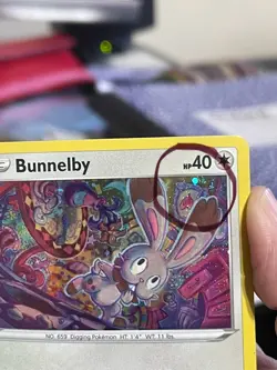 POKEMON BUNNELBY #SWSH082 PROMO BLACK STAR COSMOS HOLOFOIL WITH SWIRL CARD - Image 2