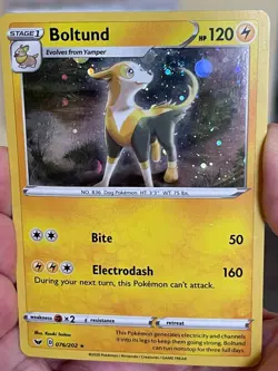 POKEMON BOLTUND #076/202 RARE COSMOS HOLO WITH SWIRL SWORD & SHIELD NM CARD - Image 1
