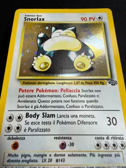 Pokemon Snorlax 11/64 Jungle Rara Holo Unlimited Wizard ITA Carte Vintage - Image 3