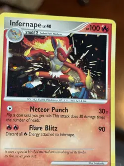 BLEED ERROR Cosmos Holo SWIRL Vintage Pokemon Infernape 5/130 DP Rare MP - Image 1