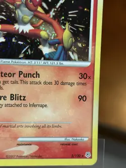 BLEED ERROR Cosmos Holo SWIRL Vintage Pokemon Infernape 5/130 DP Rare MP - Image 2