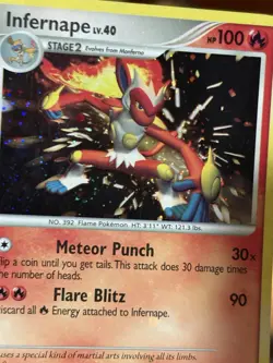 BLEED ERROR Cosmos Holo SWIRL Vintage Pokemon Infernape 5/130 DP Rare MP - Image 3