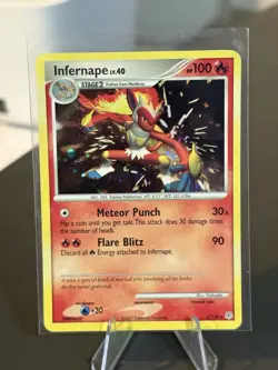 BLEED ERROR Cosmos Holo SWIRL Vintage Pokemon Infernape 5/130 DP Rare MP - Image 4