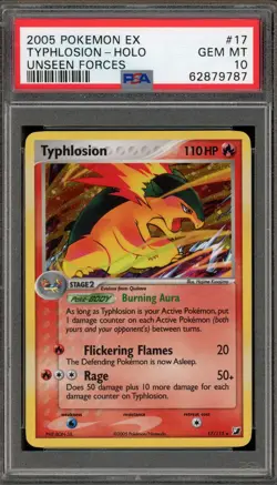 Pokemon Typhlosion EX Unseen Forces Holo Rare #17 PSA 10 Gem Mint - Image 1